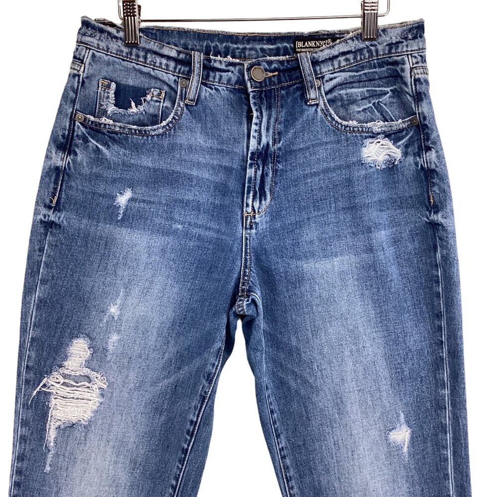 BLANKNYC Womens Jeans Size 29 High-Rise Madison Crop Distressed Denim - Picture 2 of 9